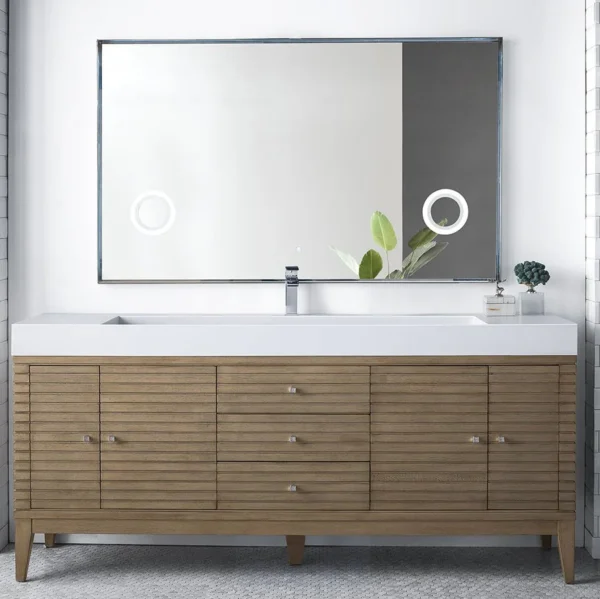 Linear 72" Single Bathroom Vanity in Whitewashed Walnut