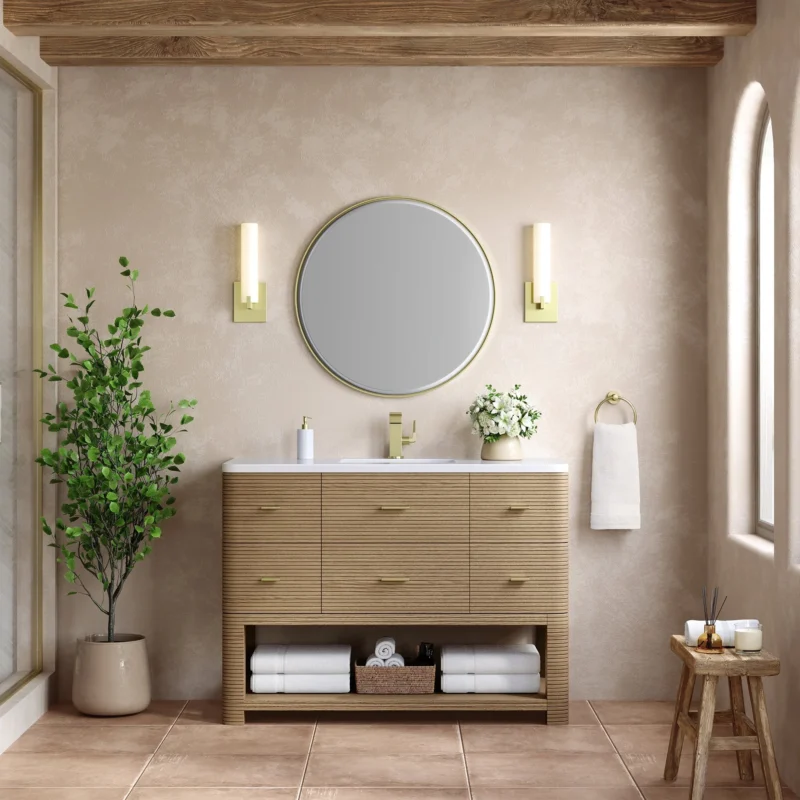 Lucian 48" Single Vanity in Pebble Oak