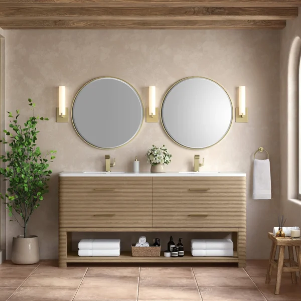 Lucian 72" Double Vanity in Pebble Oak