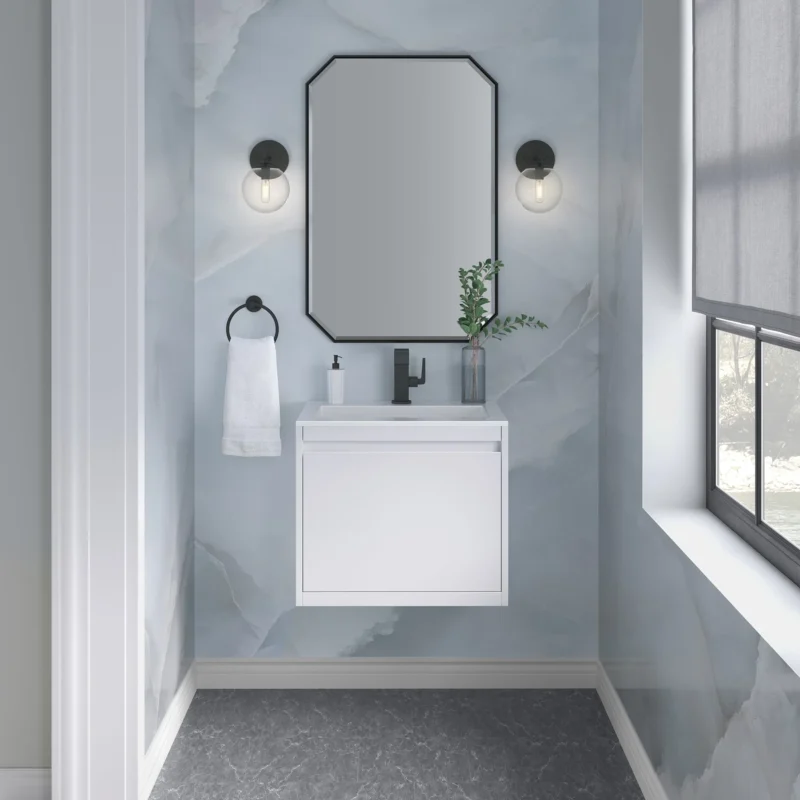 Mantova 23.6" Single Vanity Cabinet, Glossy White