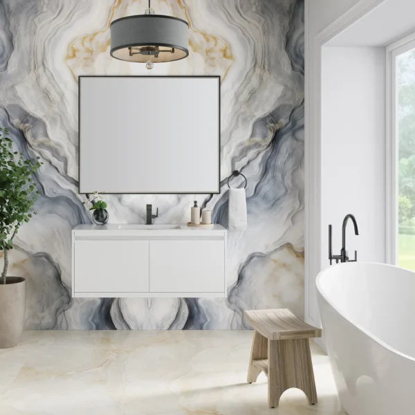 Mantova 47.3" Single Vanity Cabinet, Glossy White