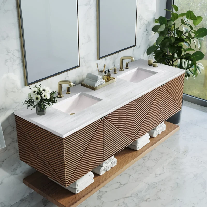 Elegant double vanity with modern design.