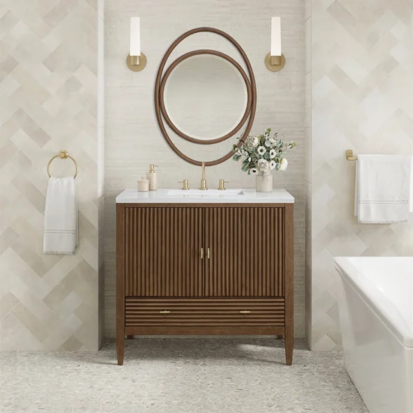 Myrrin 36" Single Vanity in Mid-Century Walnut