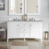 Palisades 60" Double Bathroom Vanity in Bright white
