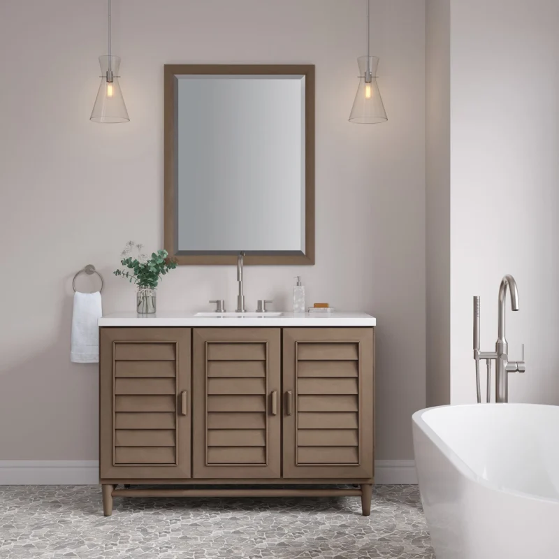 Portland 48" Single Bathroom Vanity in Whitewashed Walnut