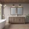 Portland 72" Double Bathroom Vanity in Whitewashed Walnut