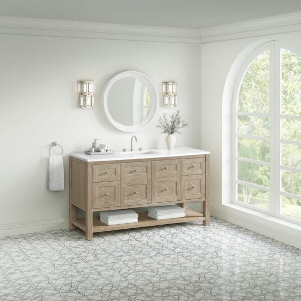 Breckenridge 60" Single Vanity in Whitewashed Oak