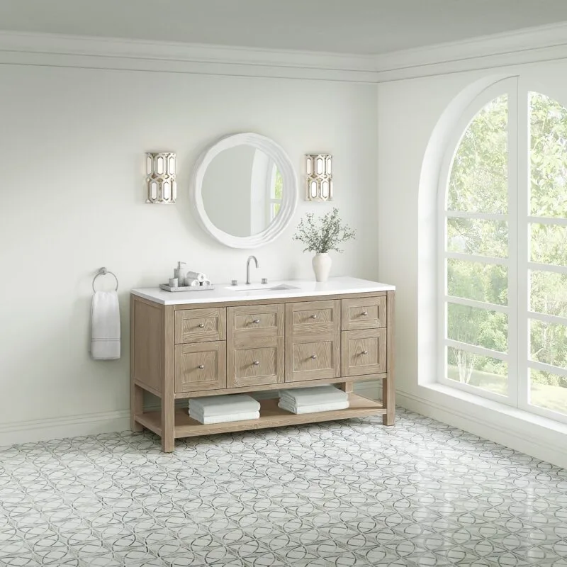Breckenridge 60" Single Vanity in Whitewashed Oak