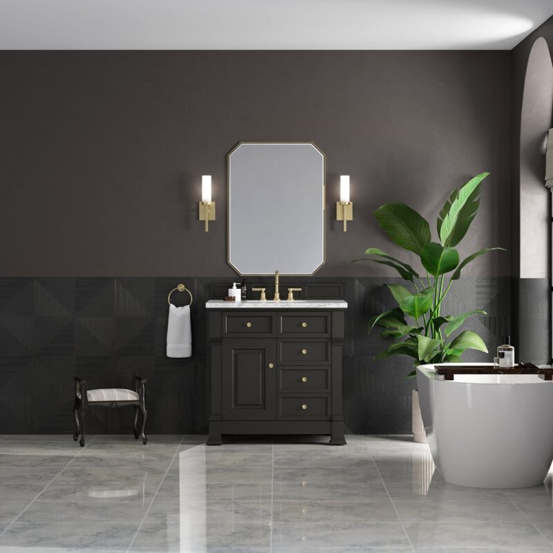 Brookfield 36 single vanity in black onyx single bathroom vanity james martin vanities 663092 bathusa inc.