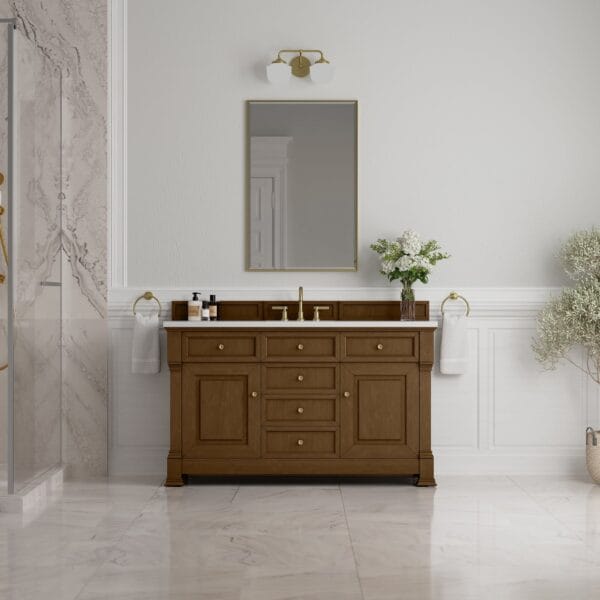Brookfield 60" Single Vanity in Honey Oak