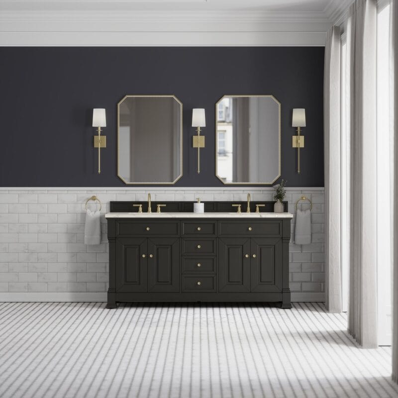 Brookfield 72" Double Vanity in Black Onyx