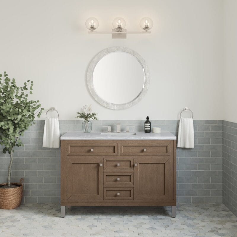 Chicago 48" Single Bathroom Vanity in Walnut Whisper