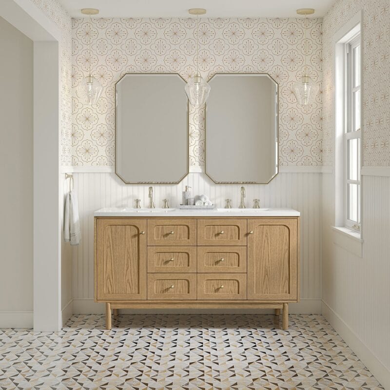 Laurent 60" Double Vanity in Light Natural Oak