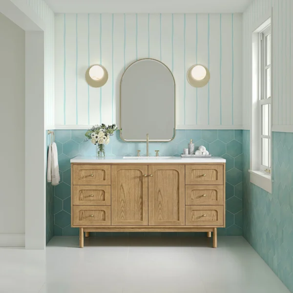 Laurent 60" Single Vanity in Light Natural Oak