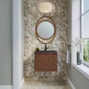 Modern bathroom with elegant vanity design.
