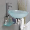 Cristallino 18" Modern Glass Bathroom Vanity with Frosted Vessel Sink