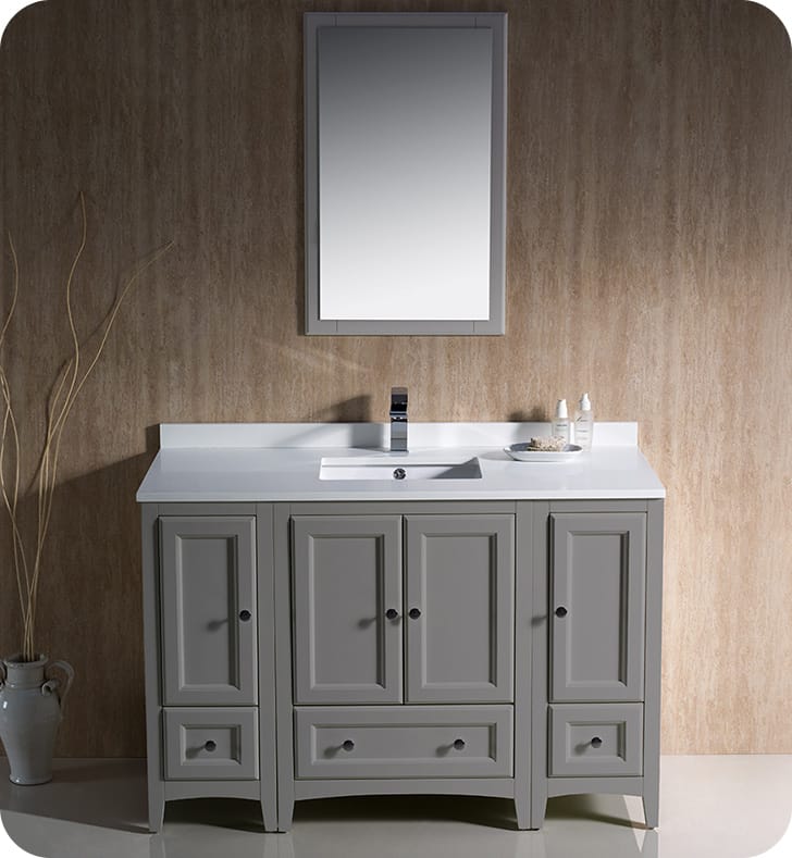 Oxford 48" Gray Traditional Bathroom Vanity