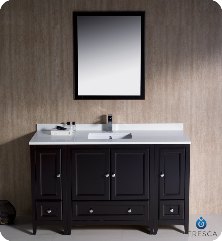 Oxford 54" espresso traditional bathroom vanity