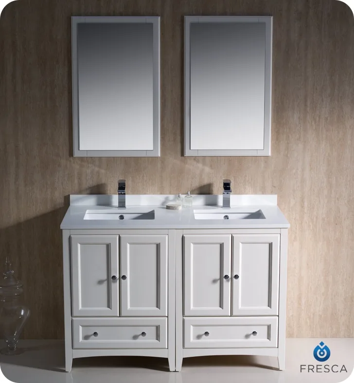 Oxford 48" Traditional Double Sink Bathroom Vanity