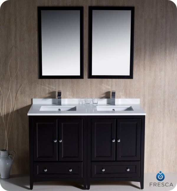 Oxford 48" Traditional Double Sink Bathroom Vanity