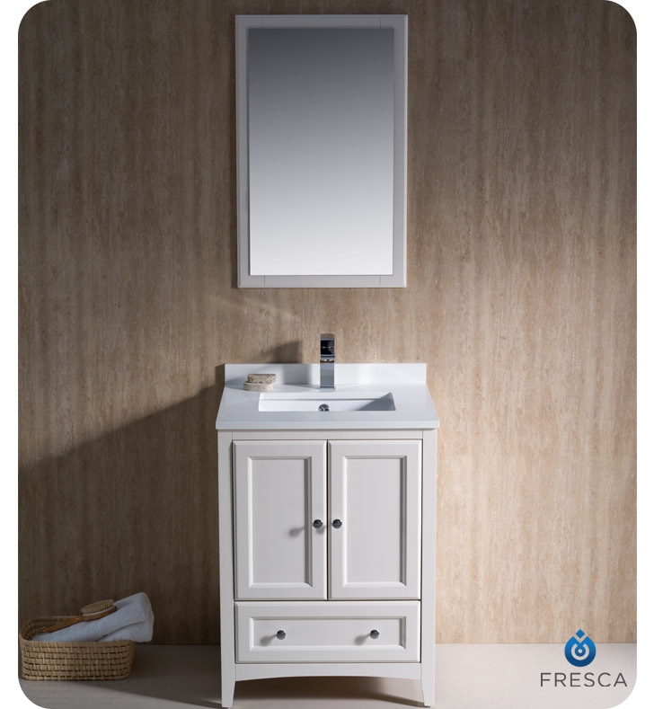 Oxford 24" antique white traditional bathroom vanity