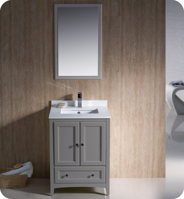 Oxford 24" Gray Traditional Bathroom Vanity