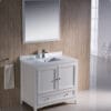 Oxford 36” Antique White Traditional Bathroom Vanity Set with Countertop, Sink and Mirror