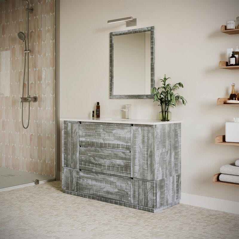 Formosa 54" Freestanding Modern Bathroom Vanity with Mirror in Sage Gray