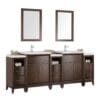 Cambridge 84 Antique Coffee Double Sink Traditional Bathroom Vanity with Mirror