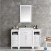 Cambridge 48" White Traditional Bathroom Vanity with Mirror