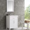 Cambridge 24" White Traditional Bathroom Vanity with Mirror