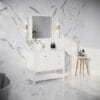 Manchester 42" White Traditional Bathroom Vanity with Mirror