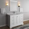 Windsor 48" Matte White Traditional Bathroom Vanity with Mirror