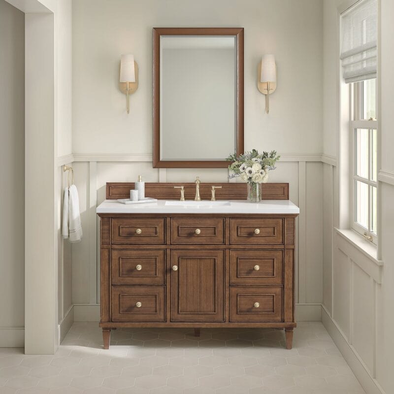 Lorelai 48" Single Vanity in Mid-Century Walnut