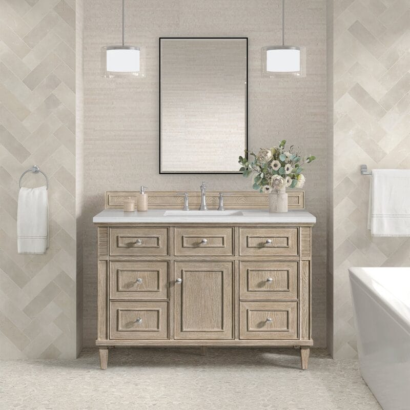 Lorelai 48" Single Vanity in Whitewashed Oak