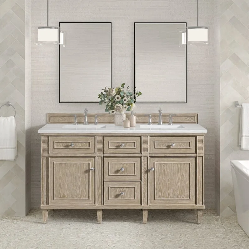 Lorelai 60" Double Vanity in Whitewashed Oak