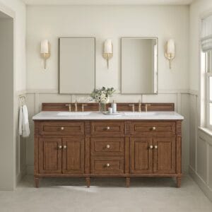LORELAI 72" DOUBLE VANITY IN MID-CENTURY WALNUT