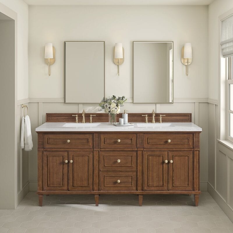 Lorelai 72" Double Vanity in Mid-Century Walnut