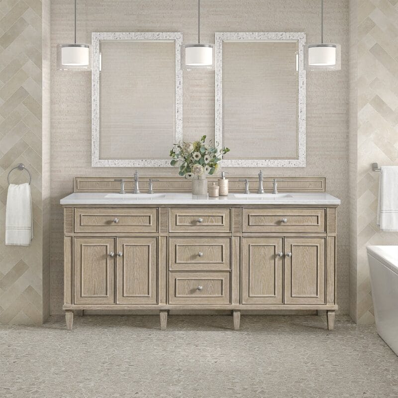 Lorelai 72" Double Vanity in Whitewashed Oak