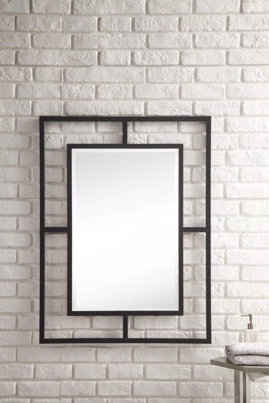 Boston 30" Rectangular Mirror, Matte Black