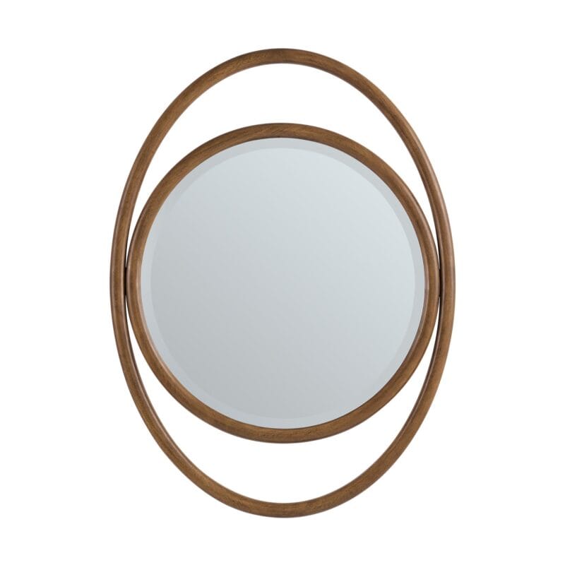 Esca 28" Oval Mirror in Mid-Century Walnut
