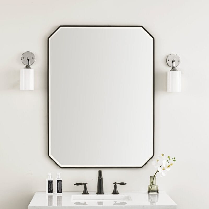 Rohe 24" Octagonal Mirror in Matte Black
