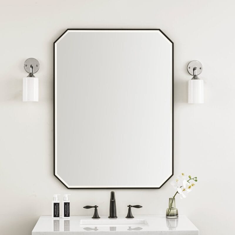Rohe 30" Octagonal Mirror in Matte Black