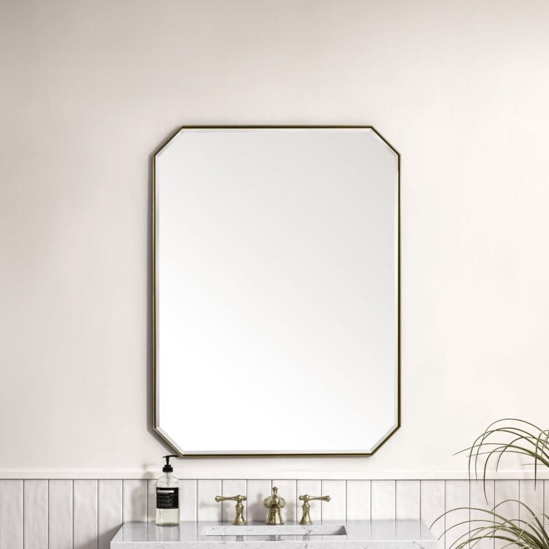 Rohe 30" Octagonal Mirror in Champagne Brass
