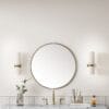 Rohe 30" Round Mirror in Champagne Brass