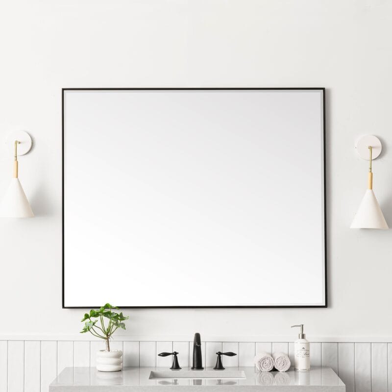 Rohe 48" Rectangular Mirror in Matte Black