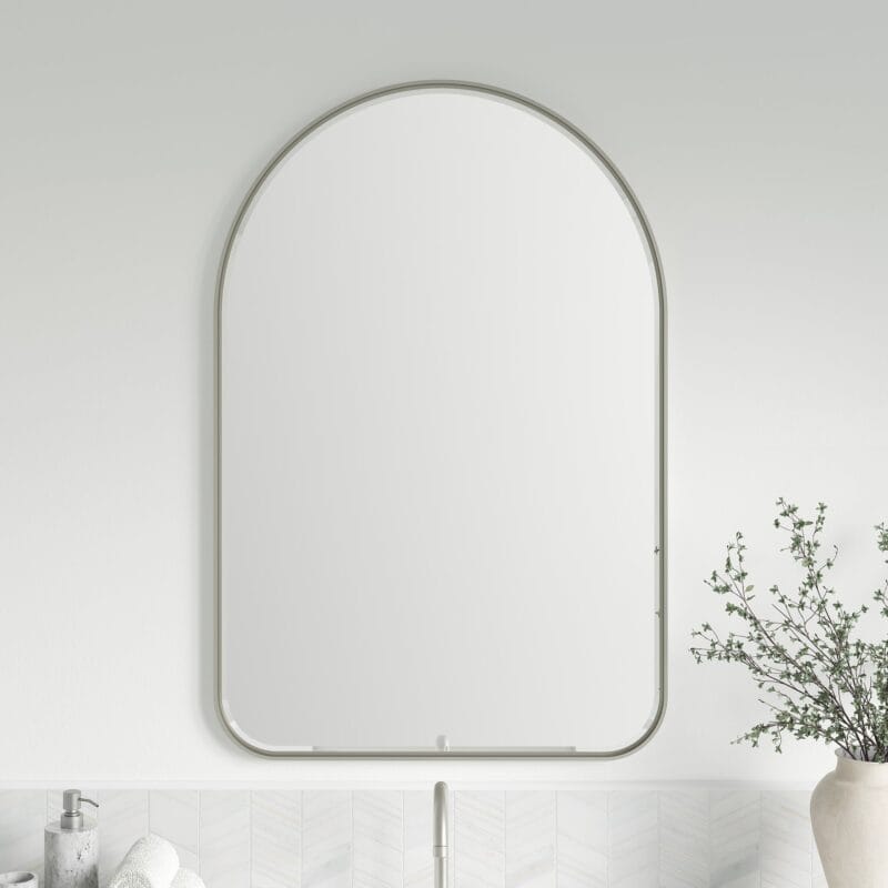 Rohe 24" Arched Mirror in Satin Nickel