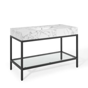 Kingsley 50″ Black Stainless Steel Bathroom Vanity