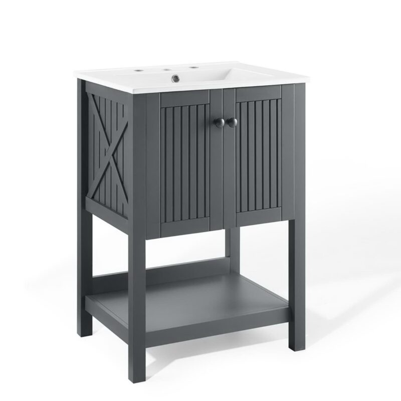 Steam 24″ Bathroom Vanity, Gray / White
