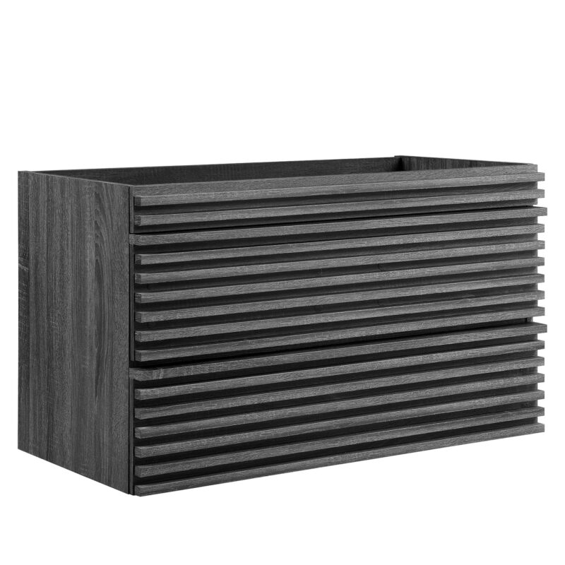 Render 36″ Wall-Mount Bathroom Vanity Cabinet (Sink Basin Not Included), Charcoal